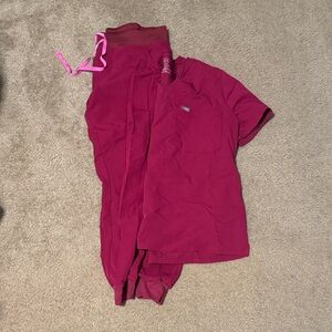 XL FIGS Pink Scrub Set